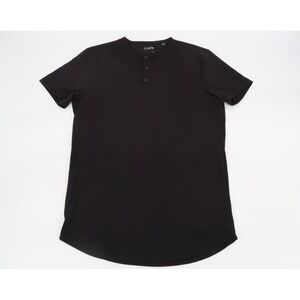Cuts Clothing Mens Small AO Henley Curve Hem Black Short Sleeve Shirt Pyca Pro